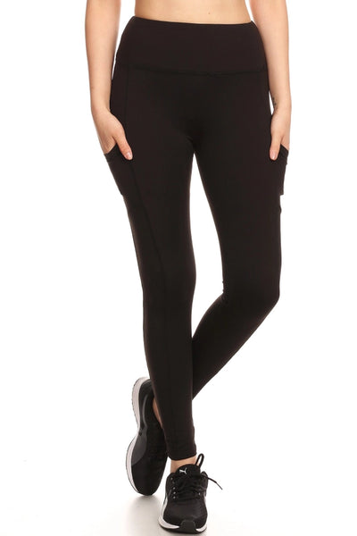 Black Fleece Lined Leggings w/Pockets