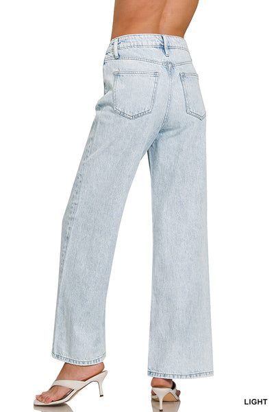 Zenana High Waist Wide & Straight Leg Jeans