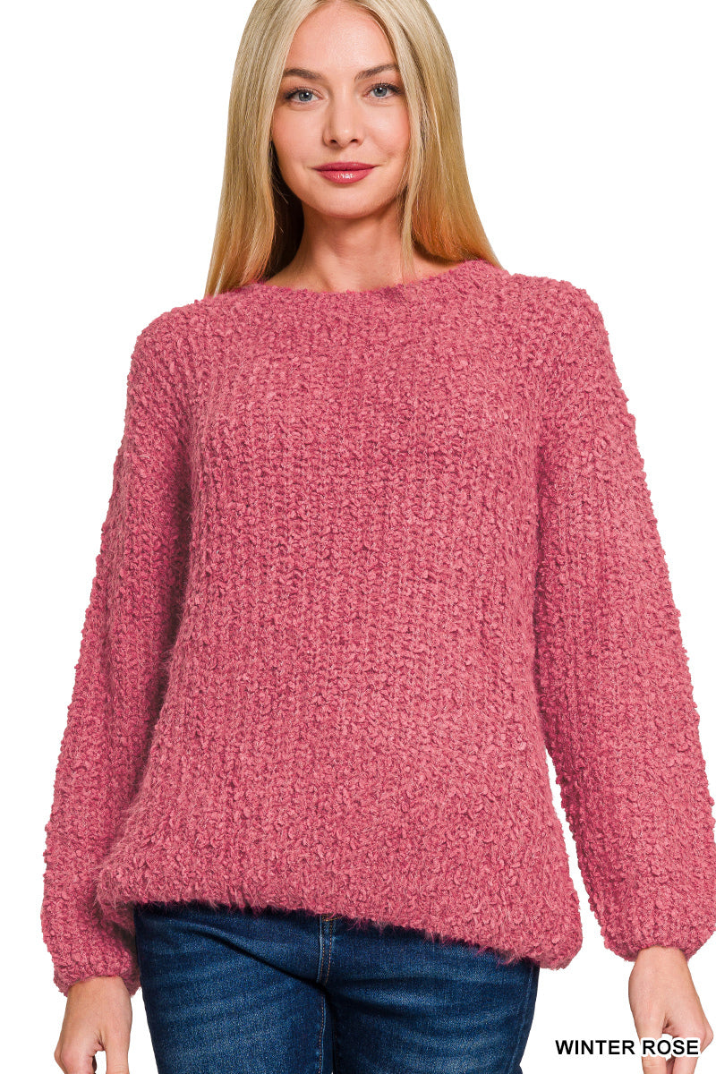 Hold Me Closer Sweater - Winter Rose